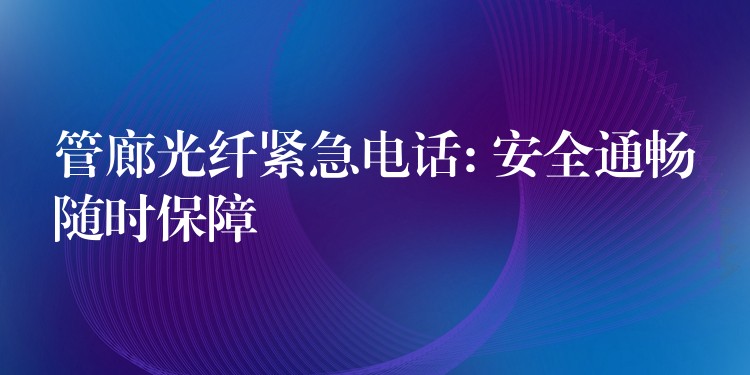 管廊光纖緊急電話: 安全通暢隨時保障
