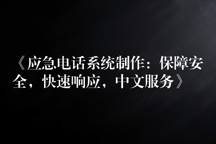  《應(yīng)急電話系統(tǒng)制作：保障安全，快速響應(yīng)，中文服務(wù)》