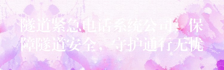 隧道緊急電話系統(tǒng)公司：保障隧道安全，守護(hù)通行無憂